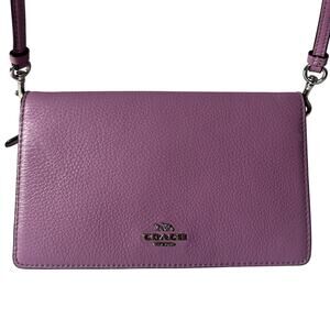 Coach Violet Lavender Leather Crossbody Clutch Bag Minimalist Quiet Luxury